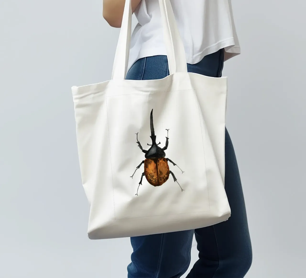 Dynastes Hercules Beetle borsa in juta da Nathys_illustration