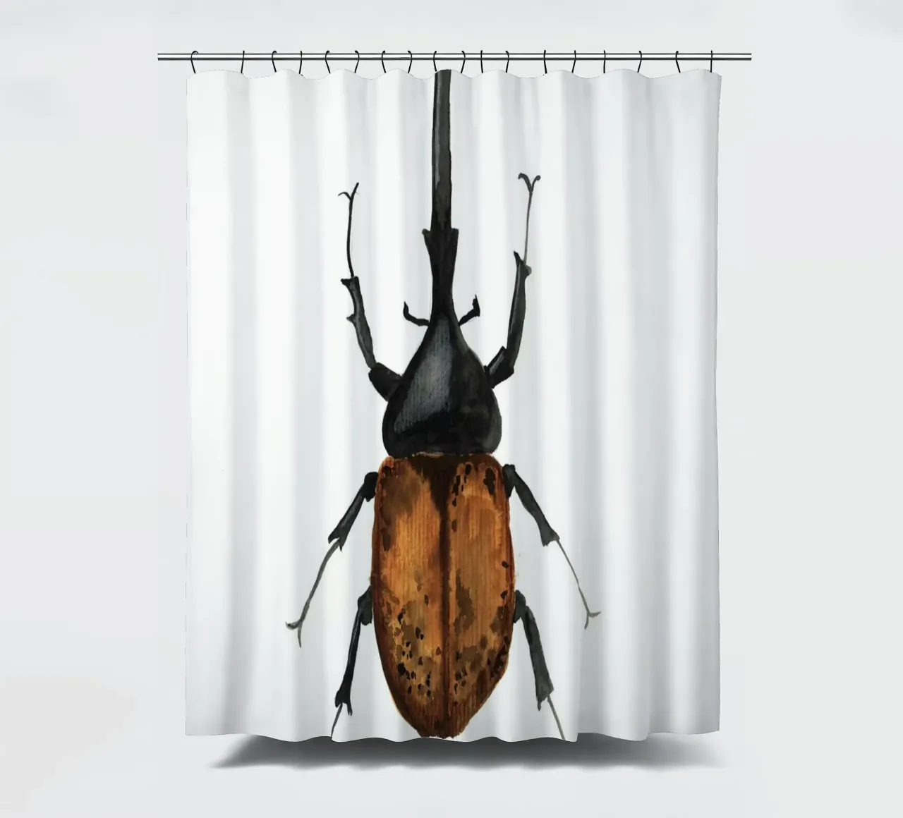 Dynastes Hercules Beetle cortina de baño de Nathys_illustration