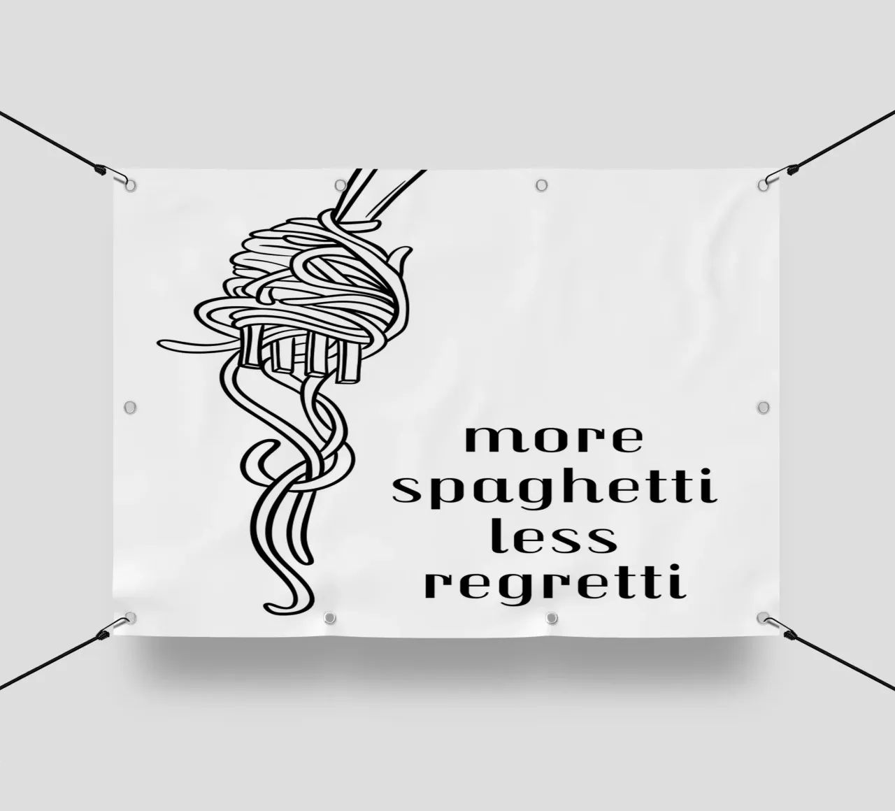 More spaghetti less regretti telo in pvc da PinkCandyWalls