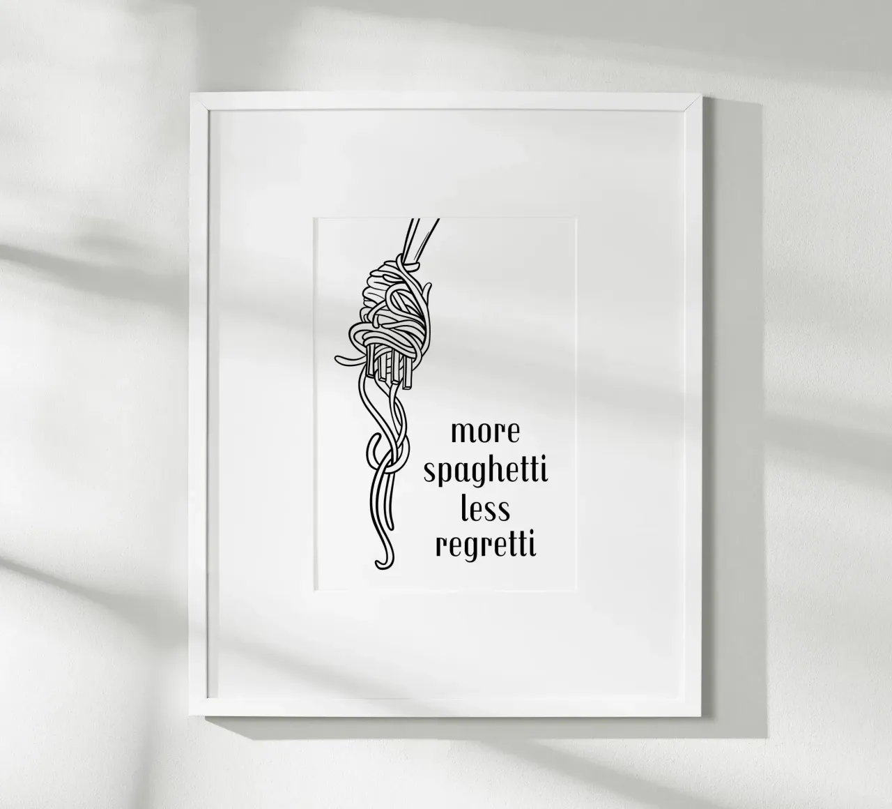 More spaghetti less regretti Poster mit Aluminium Rahmen von PinkCandyWalls