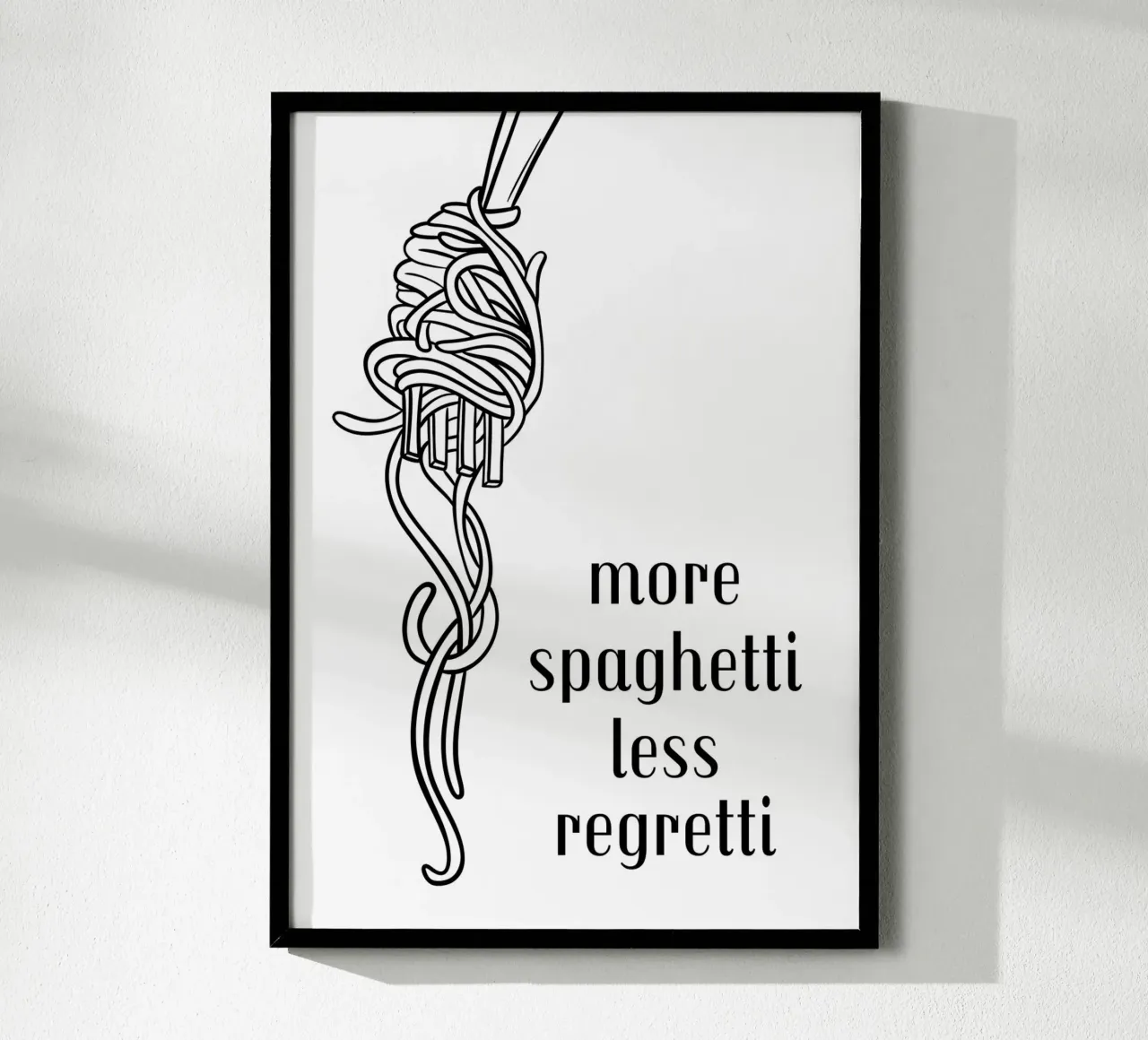 More spaghetti less regretti Poster mit Aluminium Rahmen von PinkCandyWalls
