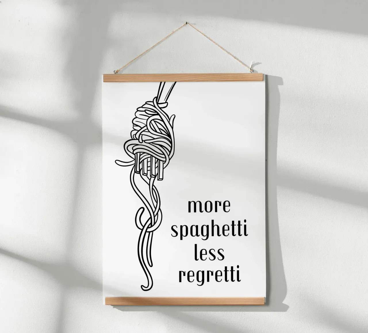 More spaghetti less regretti Poster mit Aluminium Rahmen von PinkCandyWalls