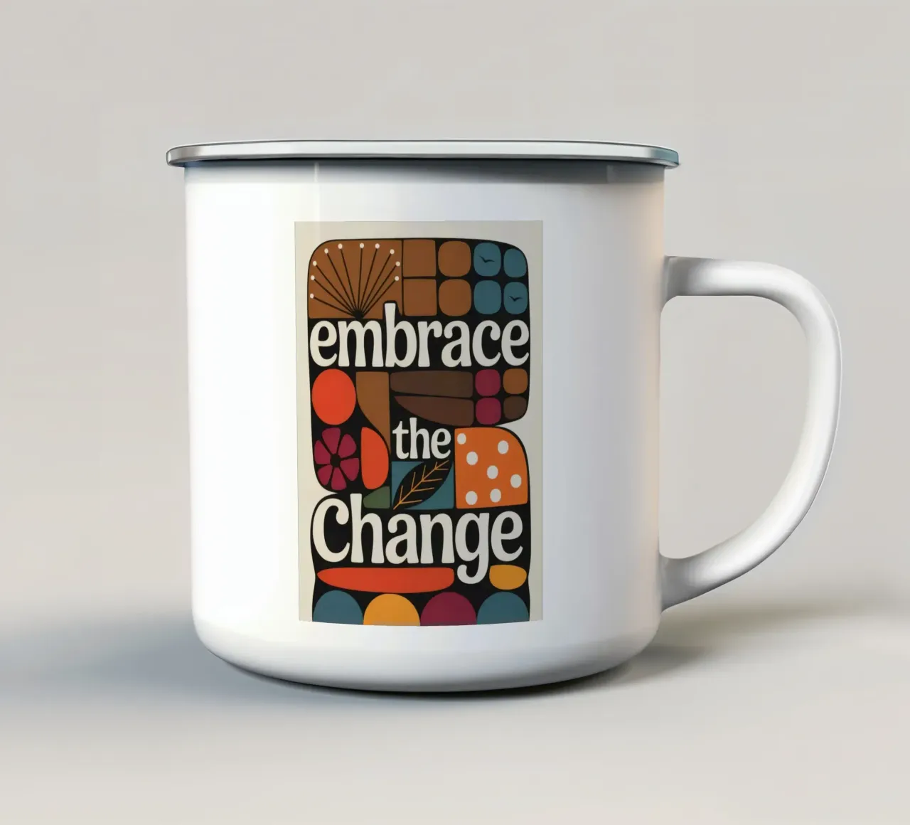 Embrace the Change Retro Poster – Mid Century Design tazza in smalto da 20 Farben