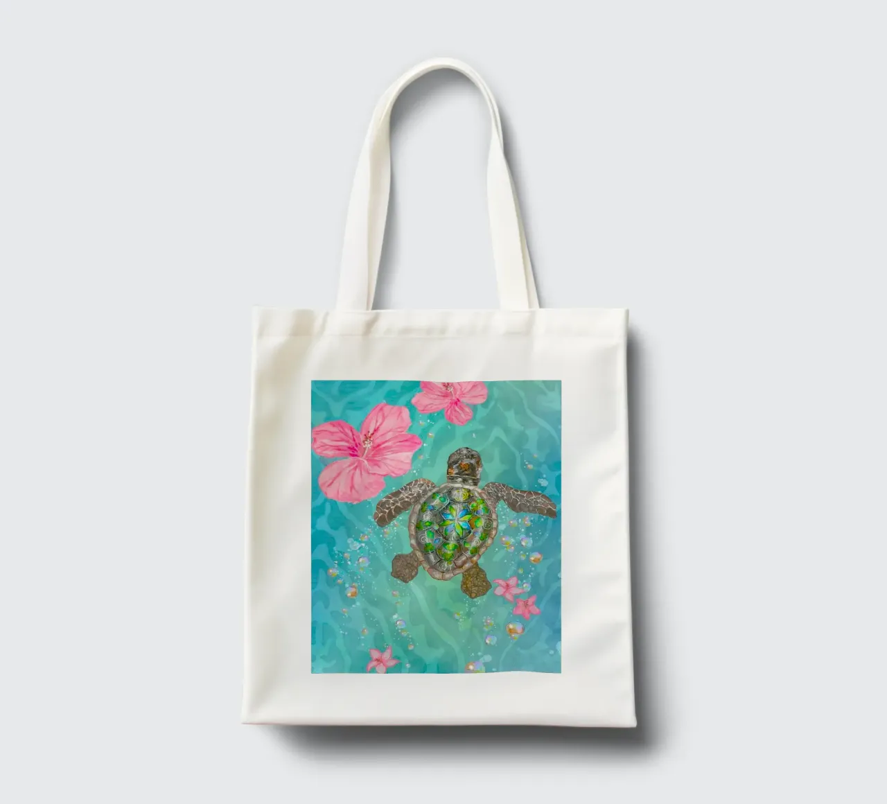 turtle with flower borsa in juta da ryan