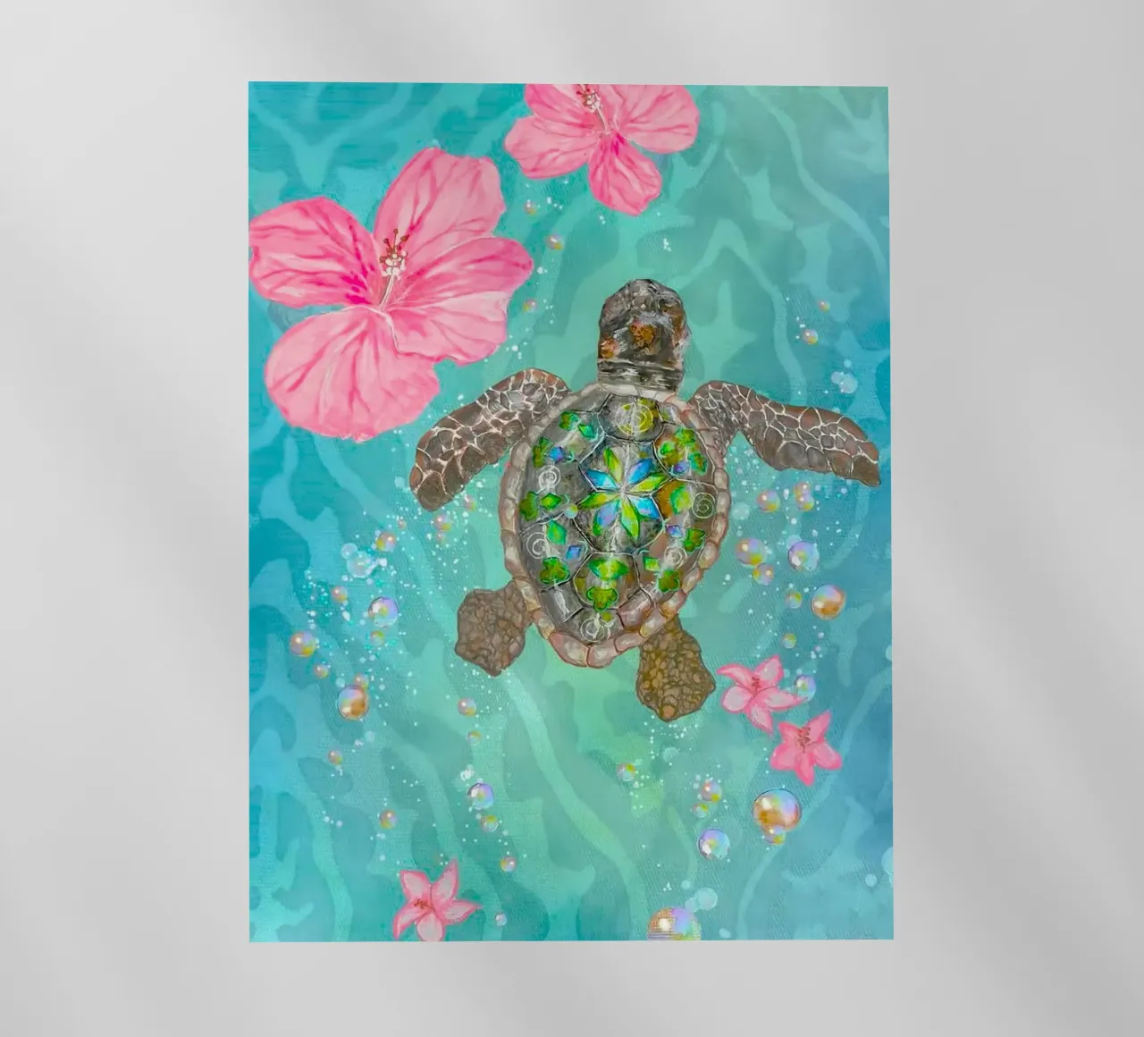 turtle with flower pellicola backlit da ryan