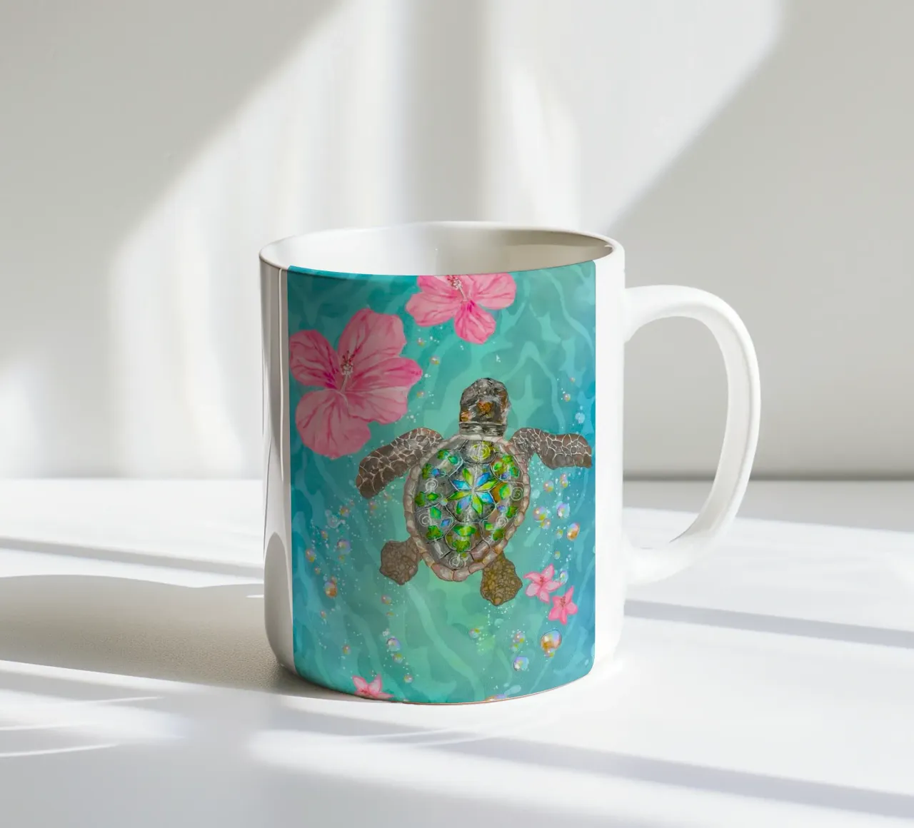 turtle with flower tazza in ceramica da ryan
