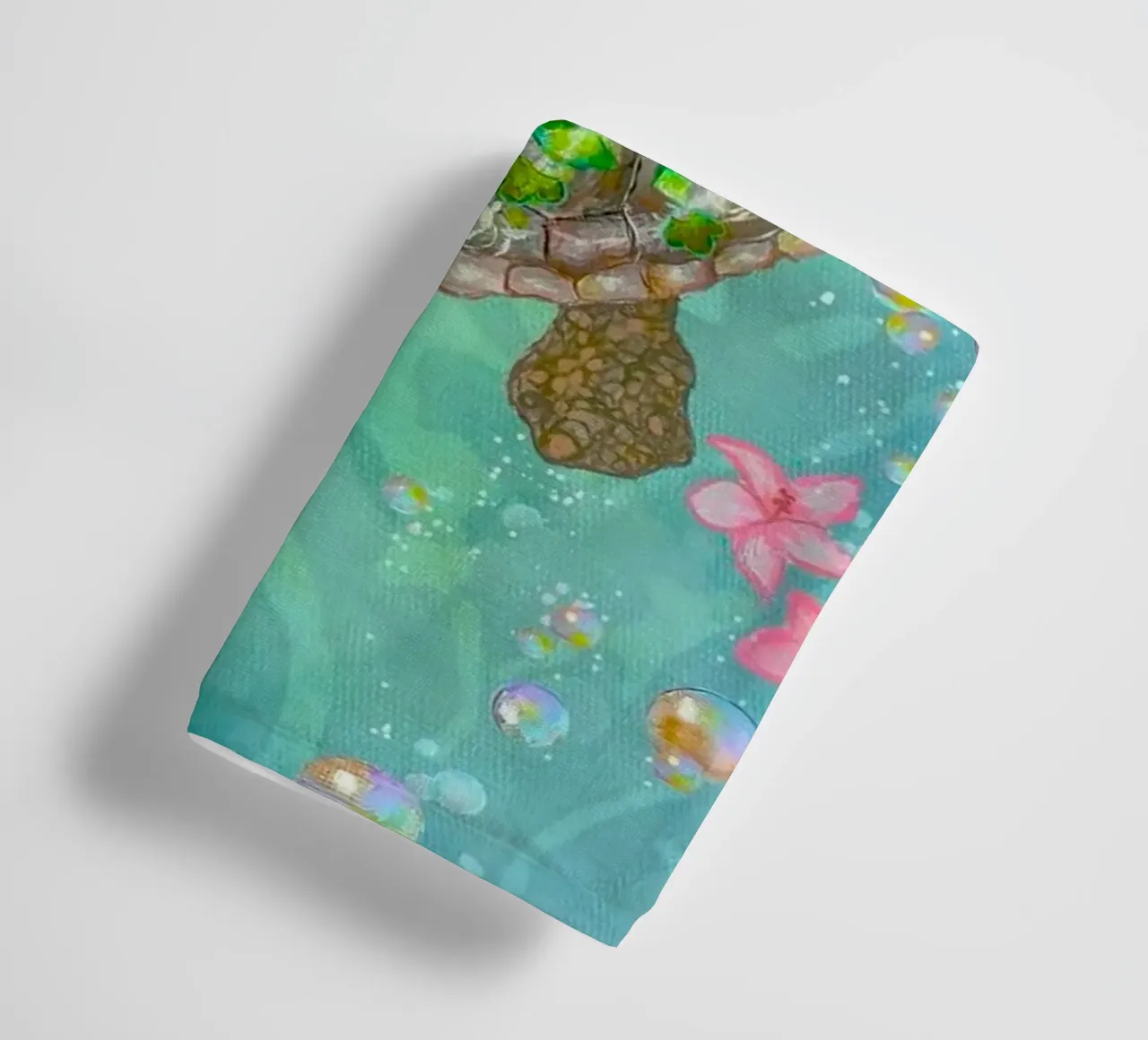 turtle with flower asciugamano da bagno da ryan