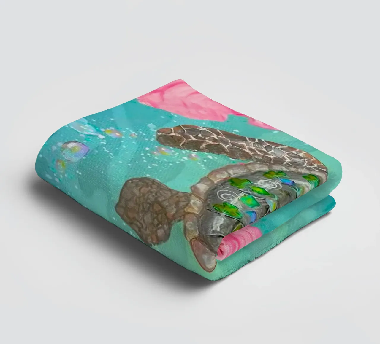 turtle with flower asciugamano da bagno da ryan