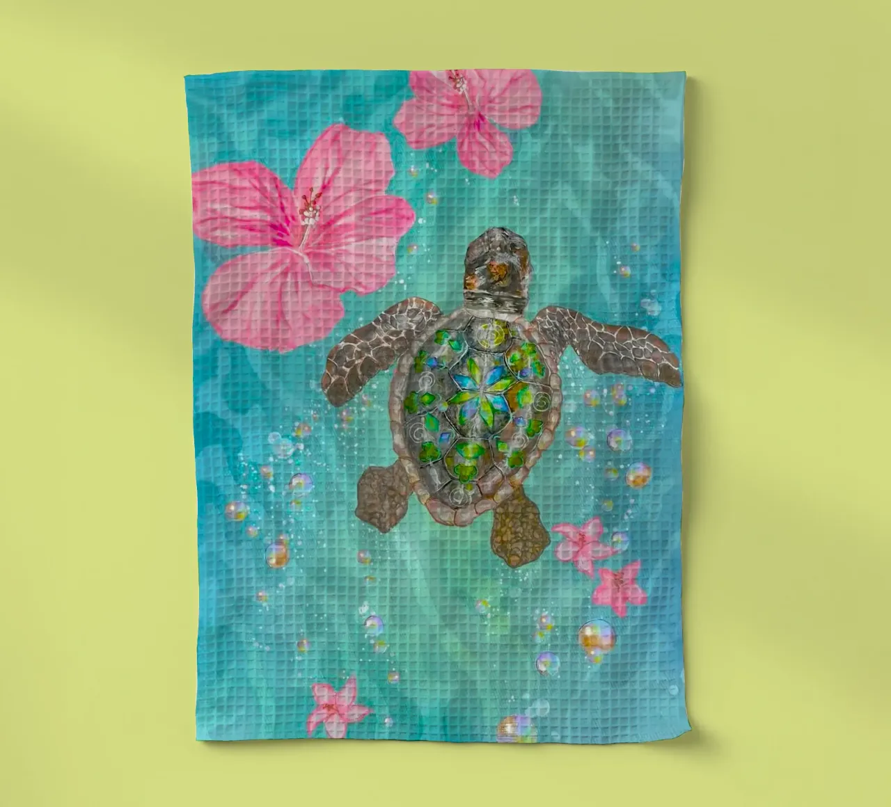 turtle with flower torchon de ryan