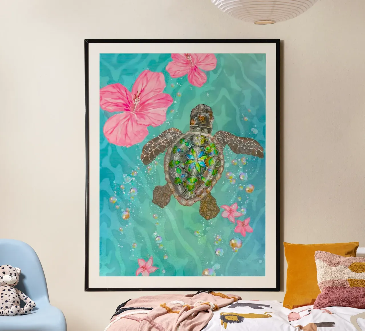 turtle with flower poster da ryan