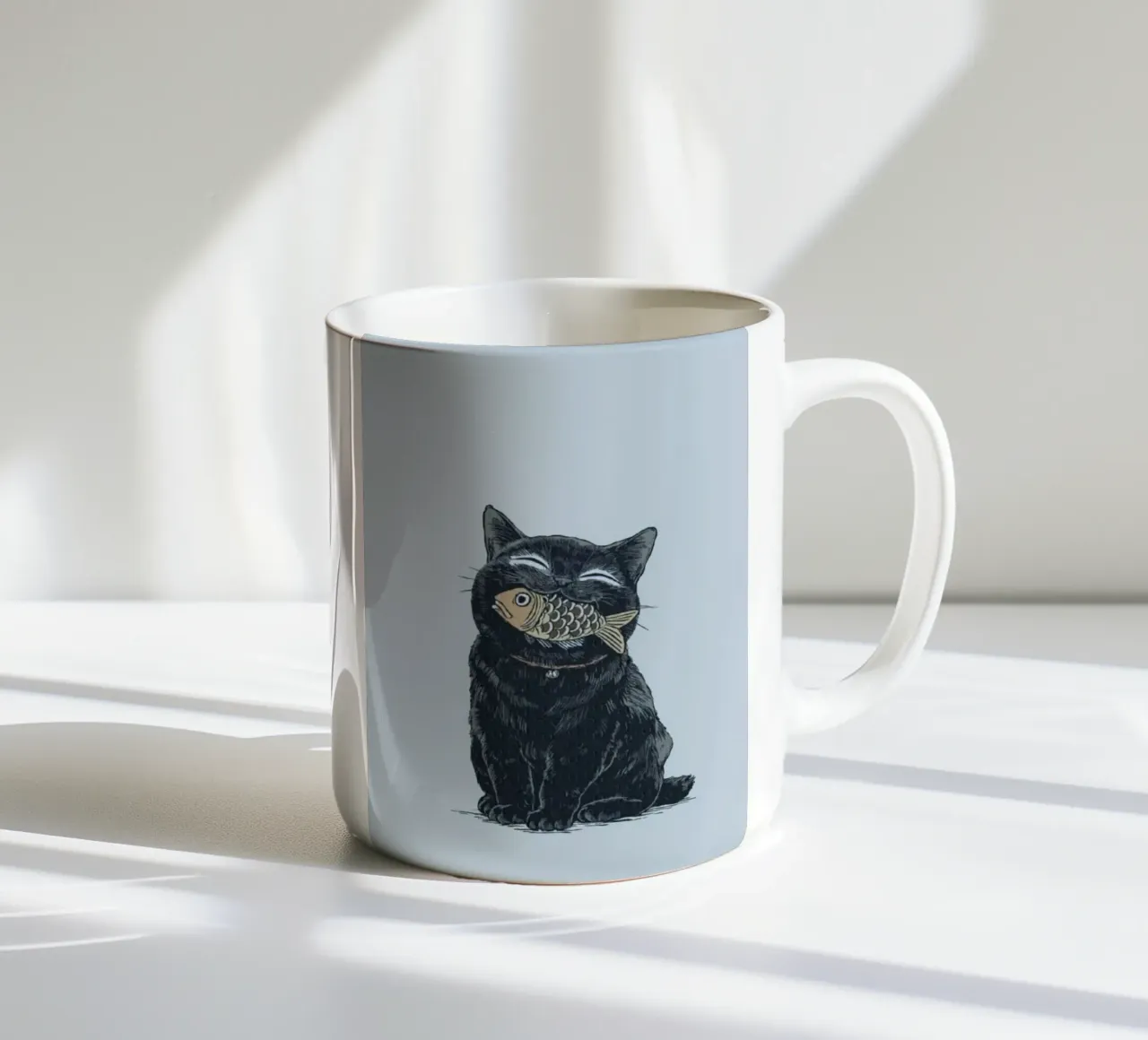 cat fish tazza in ceramica da ryan