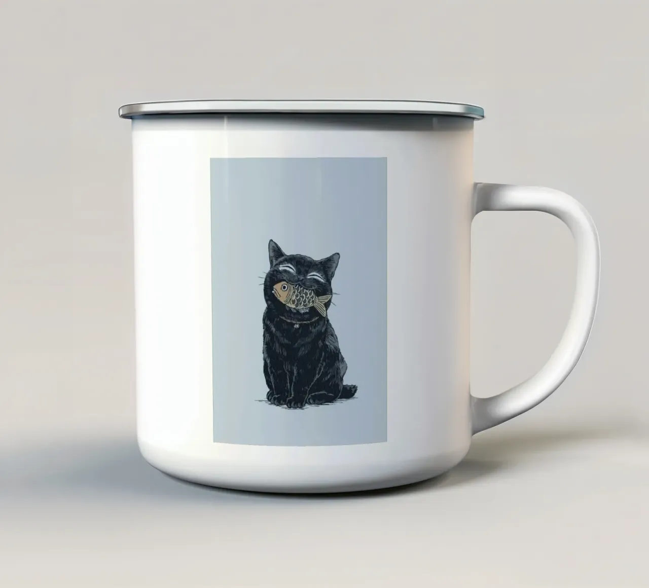 cat fish tazza in smalto da ryan