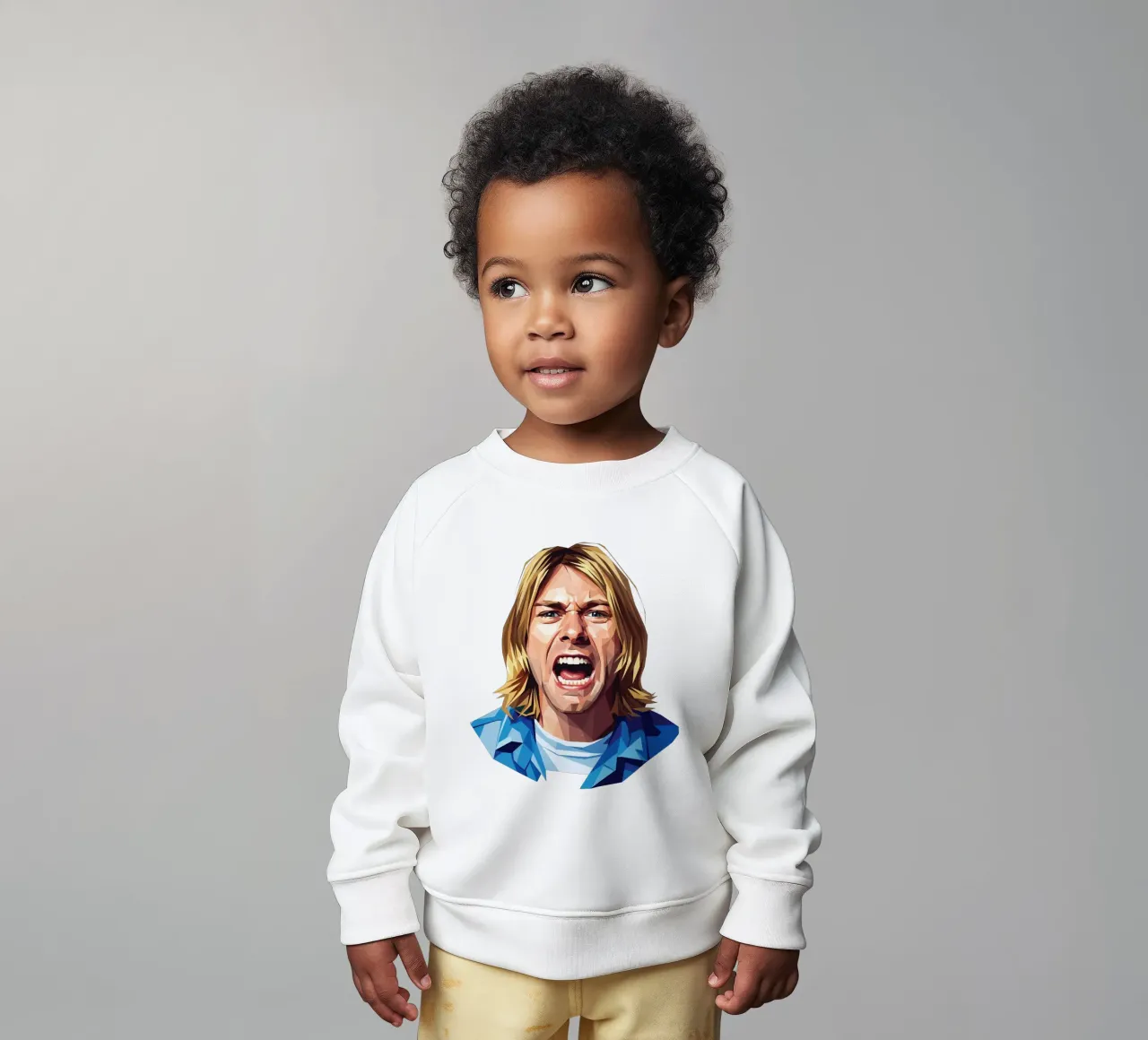 Kurt Cobain Urlo Low poly felpa neonato da Low Profile