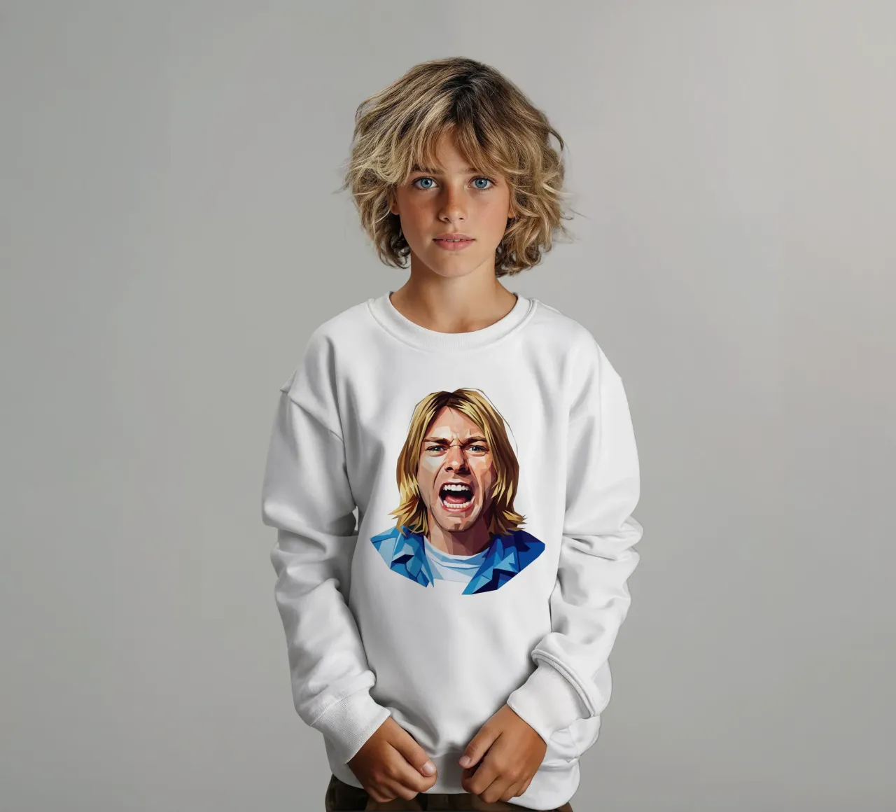 Kurt Cobain Urlo Low poly felpa bambino da Low Profile