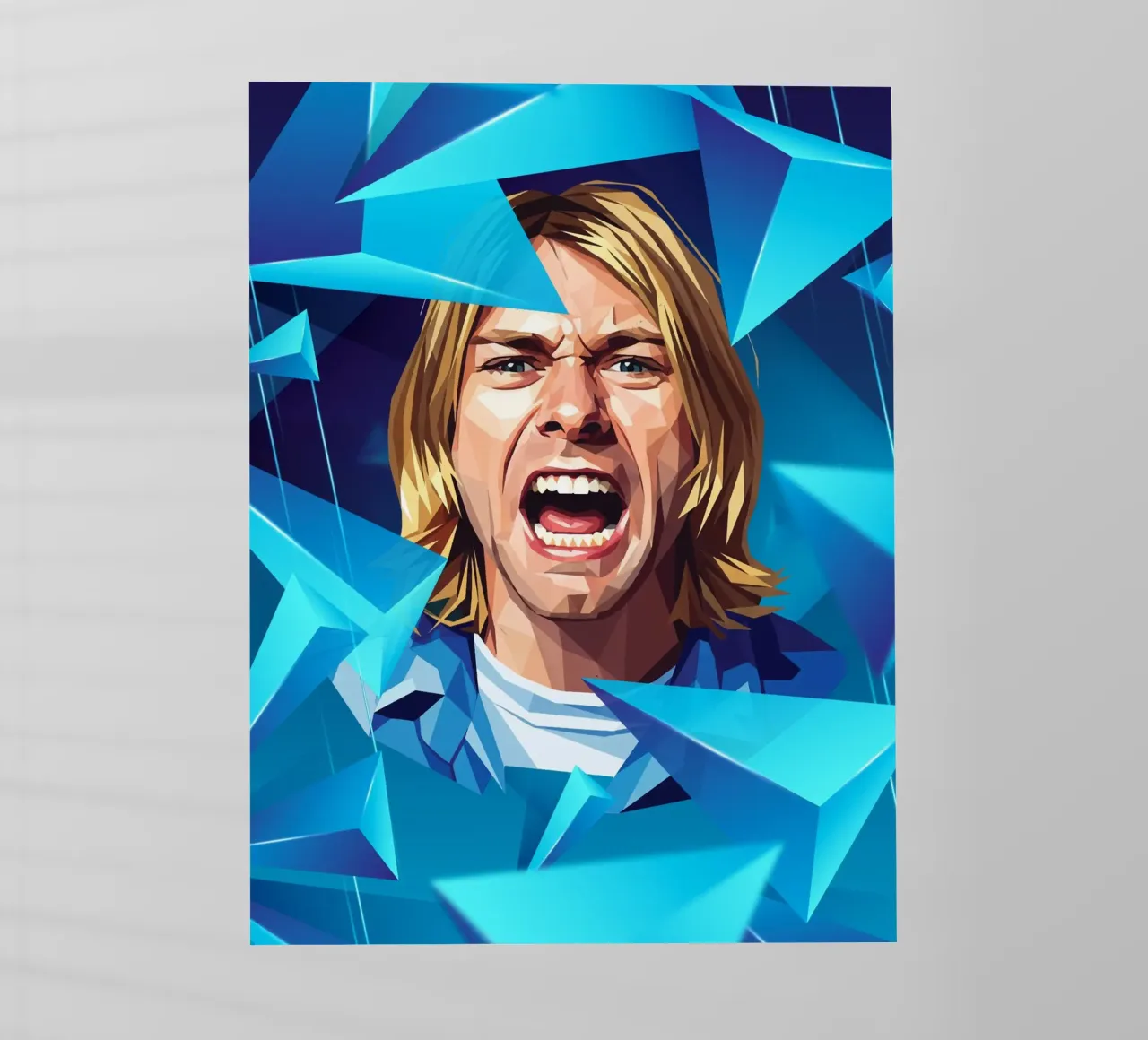 Kurt Cobain Urlo Low poly pellicola backlit da Low Profile