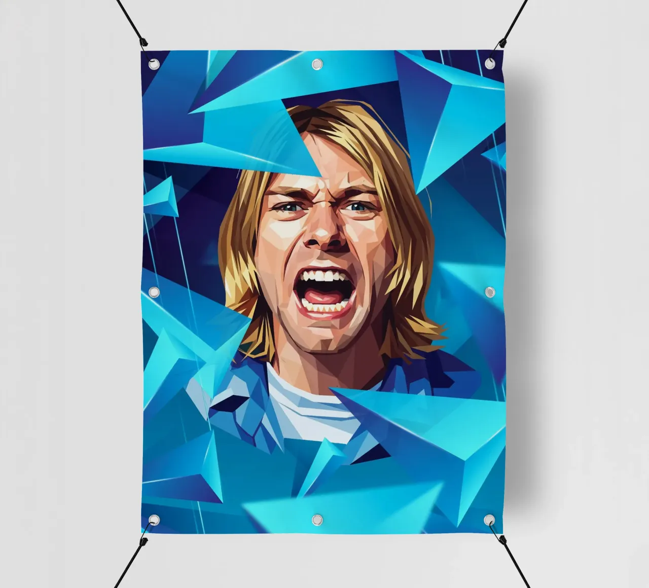 Kurt Cobain Urlo Low poly telo in pvc da Low Profile