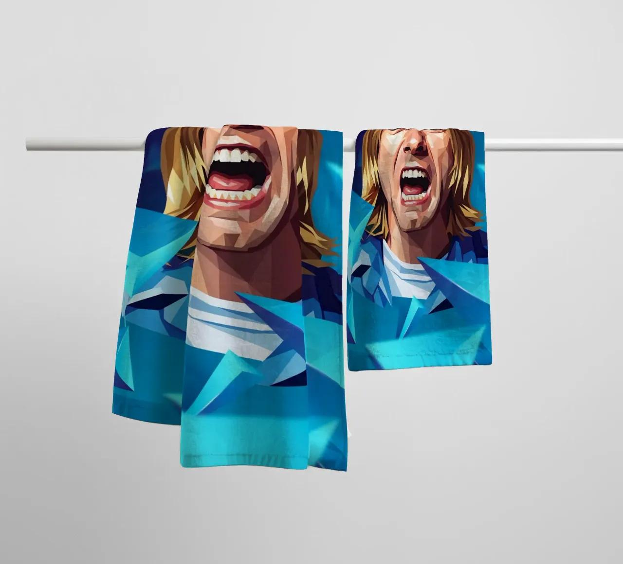 Kurt Cobain Urlo Low poly asciugamano da bagno da Low Profile