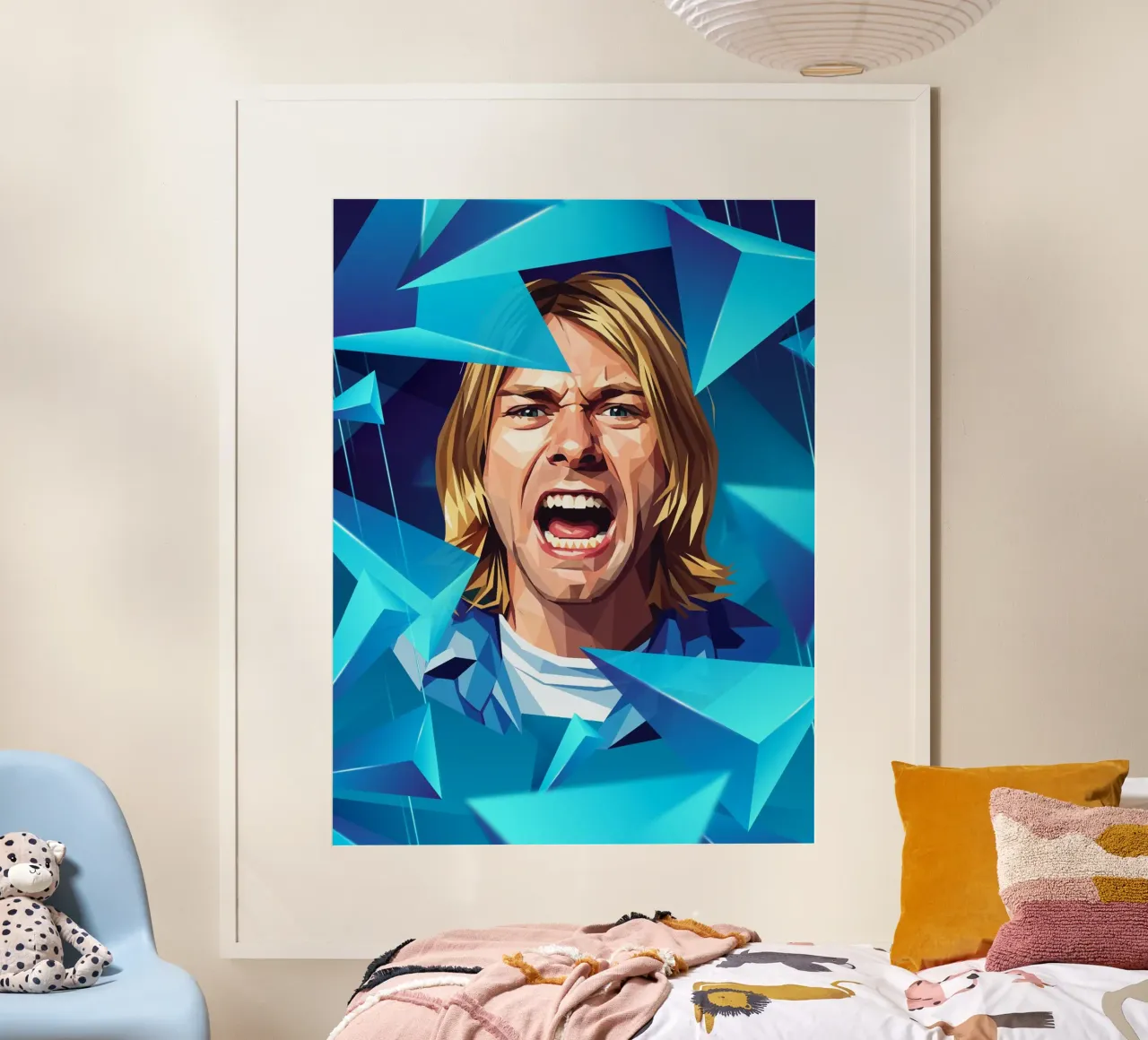 Kurt Cobain Urlo Low poly carta hahnemühle da Low Profile