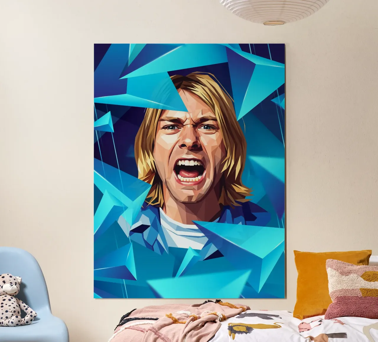 Kurt Cobain Urlo Low poly carta hahnemühle da Low Profile