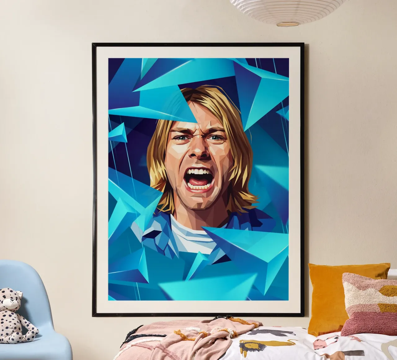 Kurt Cobain Urlo Low poly carta hahnemühle da Low Profile