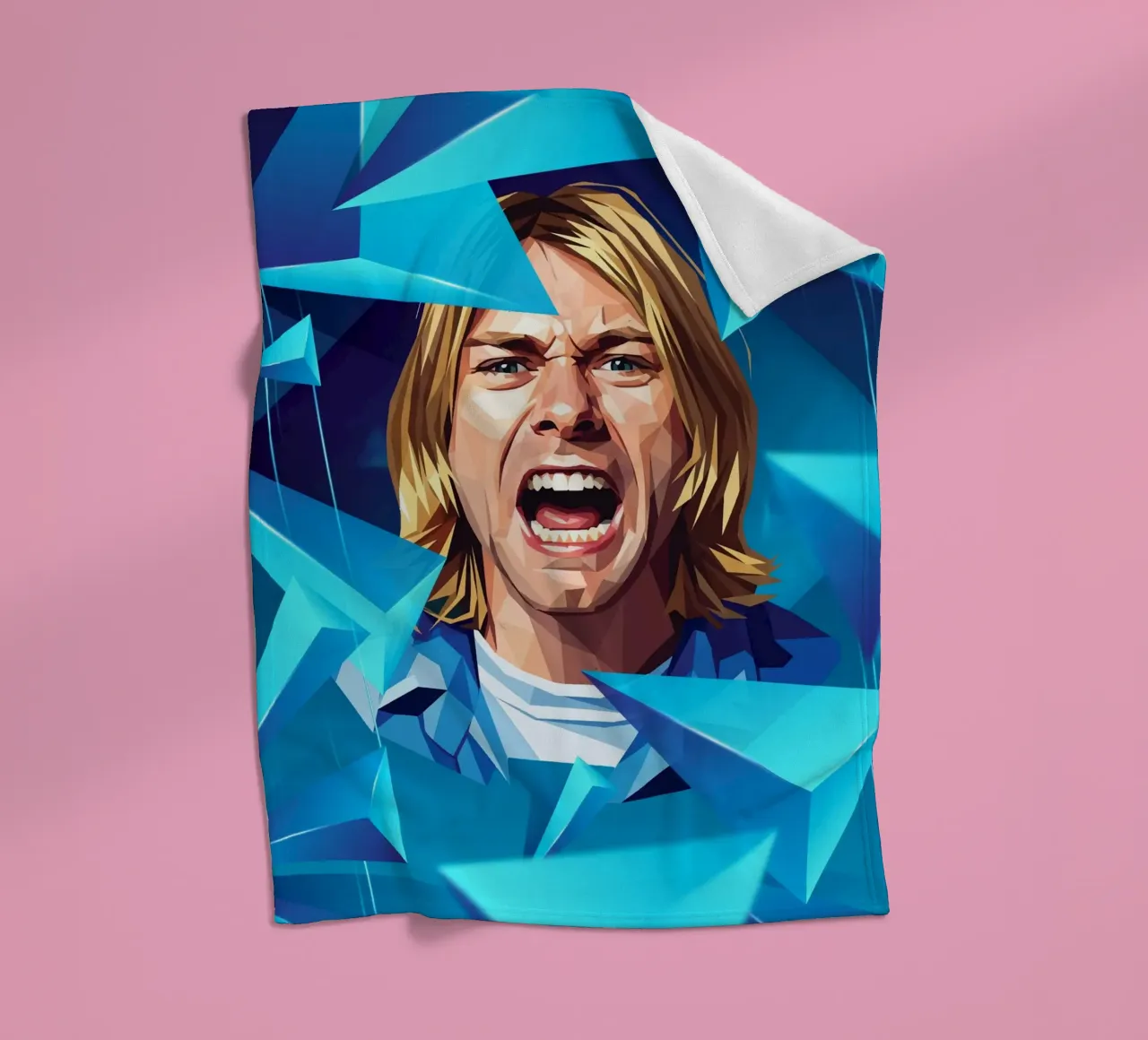 Kurt Cobain Urlo Low poly coperta in pile da Low Profile