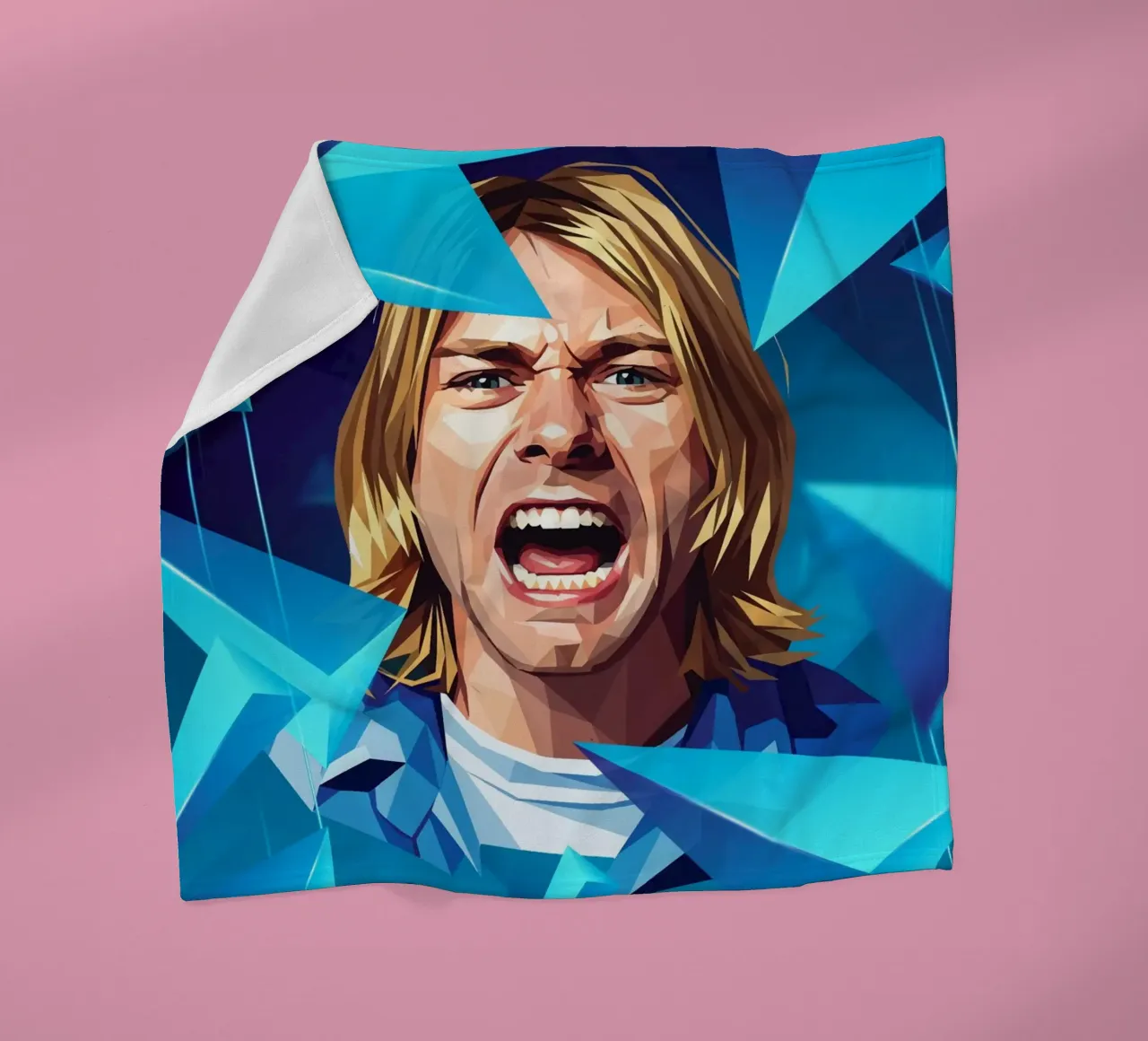 Kurt Cobain Urlo Low poly coperta in pile da Low Profile