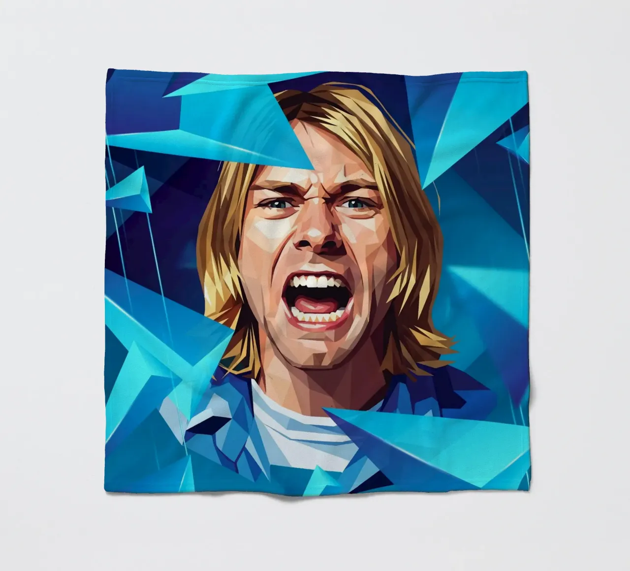 Kurt Cobain Urlo Low poly coperta in pile da Low Profile