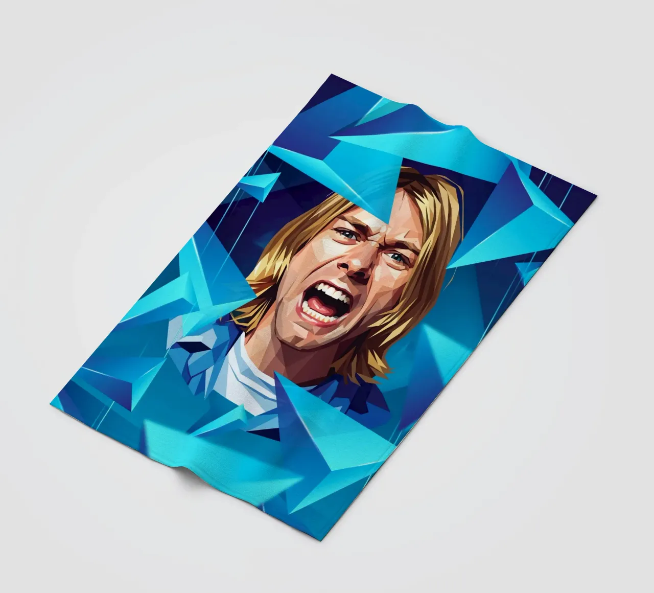 Kurt Cobain Urlo Low poly coperta in pile da Low Profile