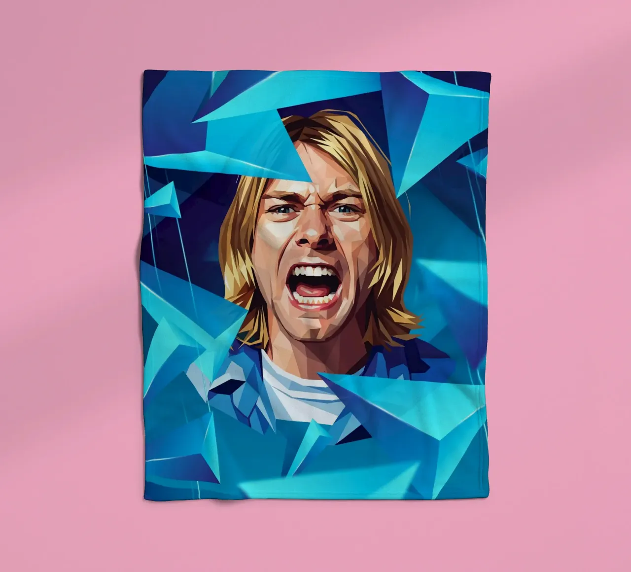 Kurt Cobain Urlo Low poly coperta in pile da Low Profile
