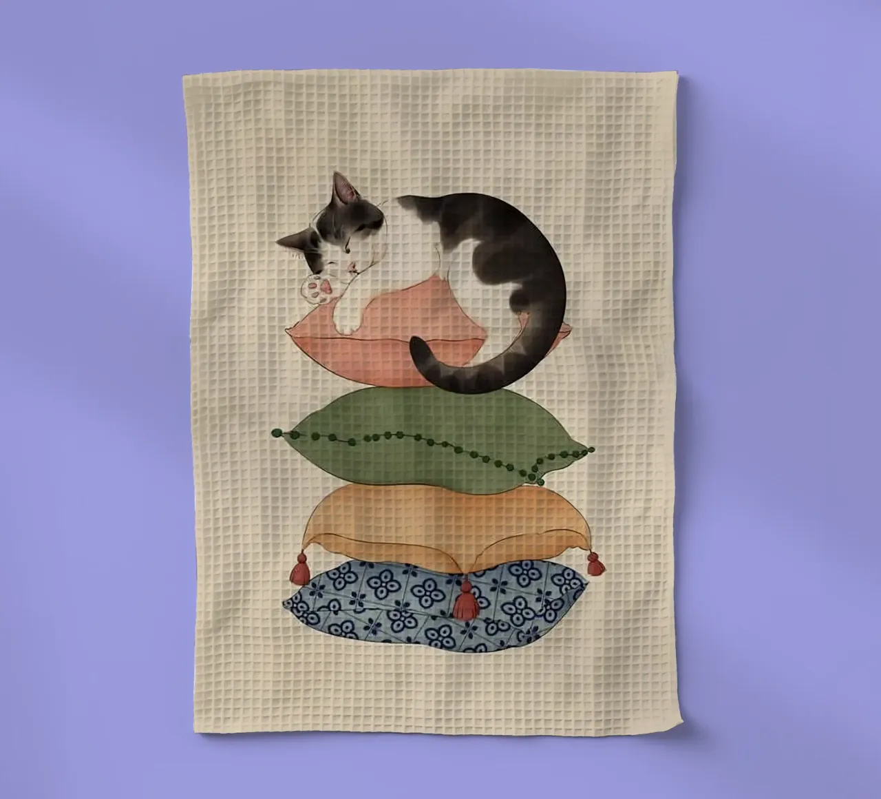 cat on pillow canovaccio da cucina da ryan