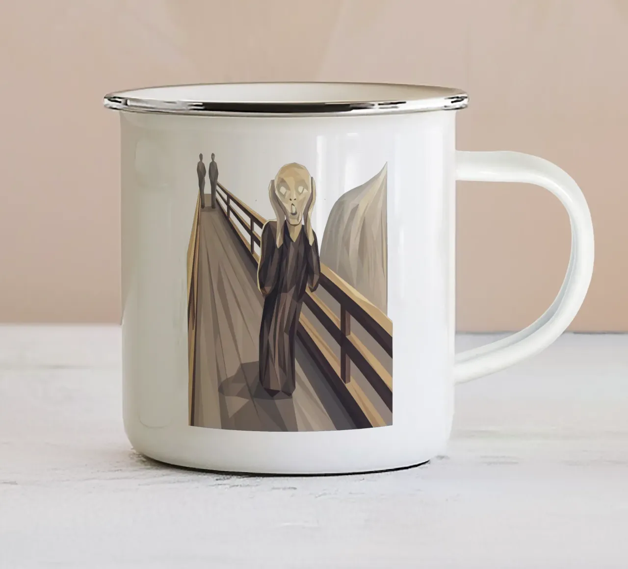 L'urlo Lowpoly tazza in smalto da Low Profile