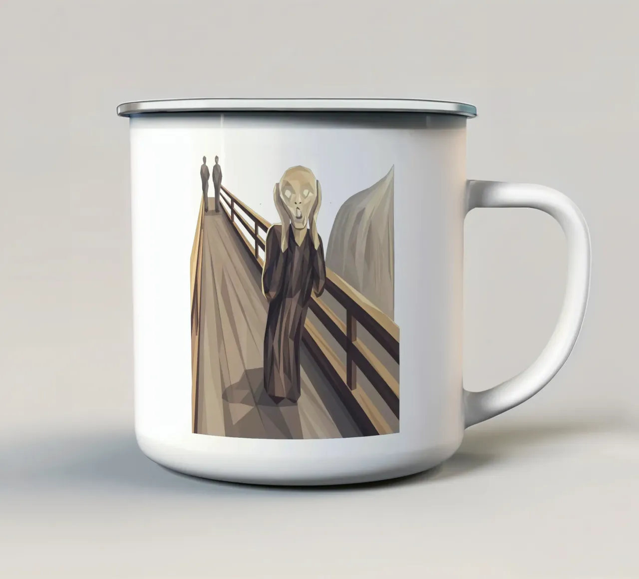 L'urlo Lowpoly tazza in smalto da Low Profile