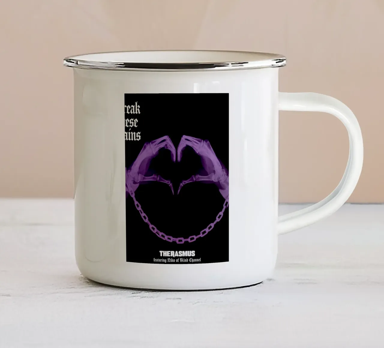 Rompere queste catene - The Rasmus Band tazza in smalto da grass.studio_