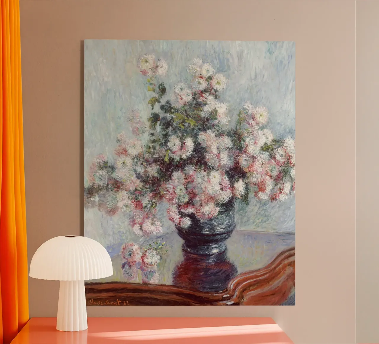 I crisantemi di Claude Monet (1882) Fiori d'autunno plexiglass da Monet Art Prints