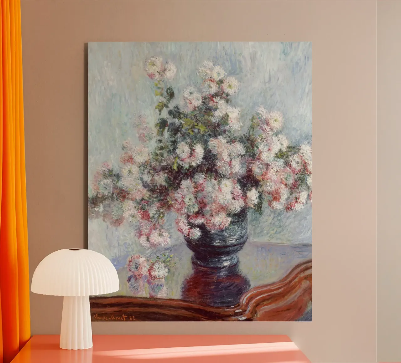 I crisantemi di Claude Monet (1882) Fiori d'autunno alluminio dibond da Monet Art Prints