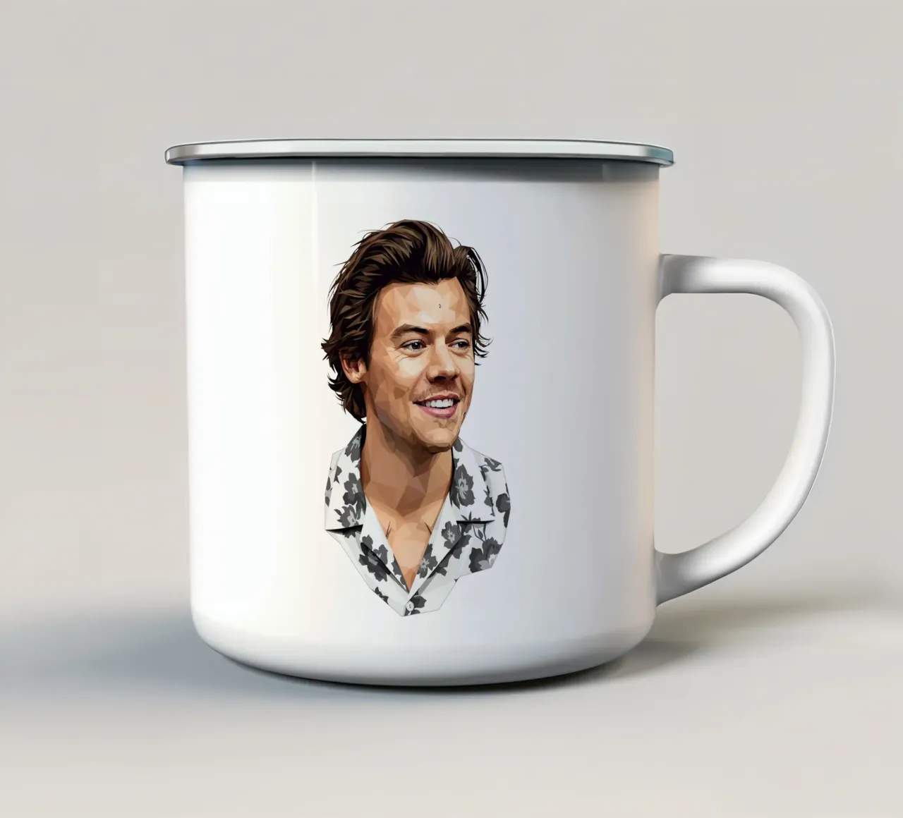 Harry Styles Lowpoly tazza in smalto da Low Profile