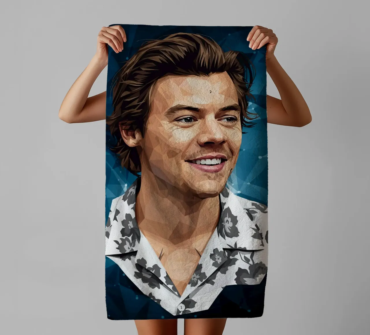 Harry Styles Lowpoly asciugamano da bagno da Low Profile