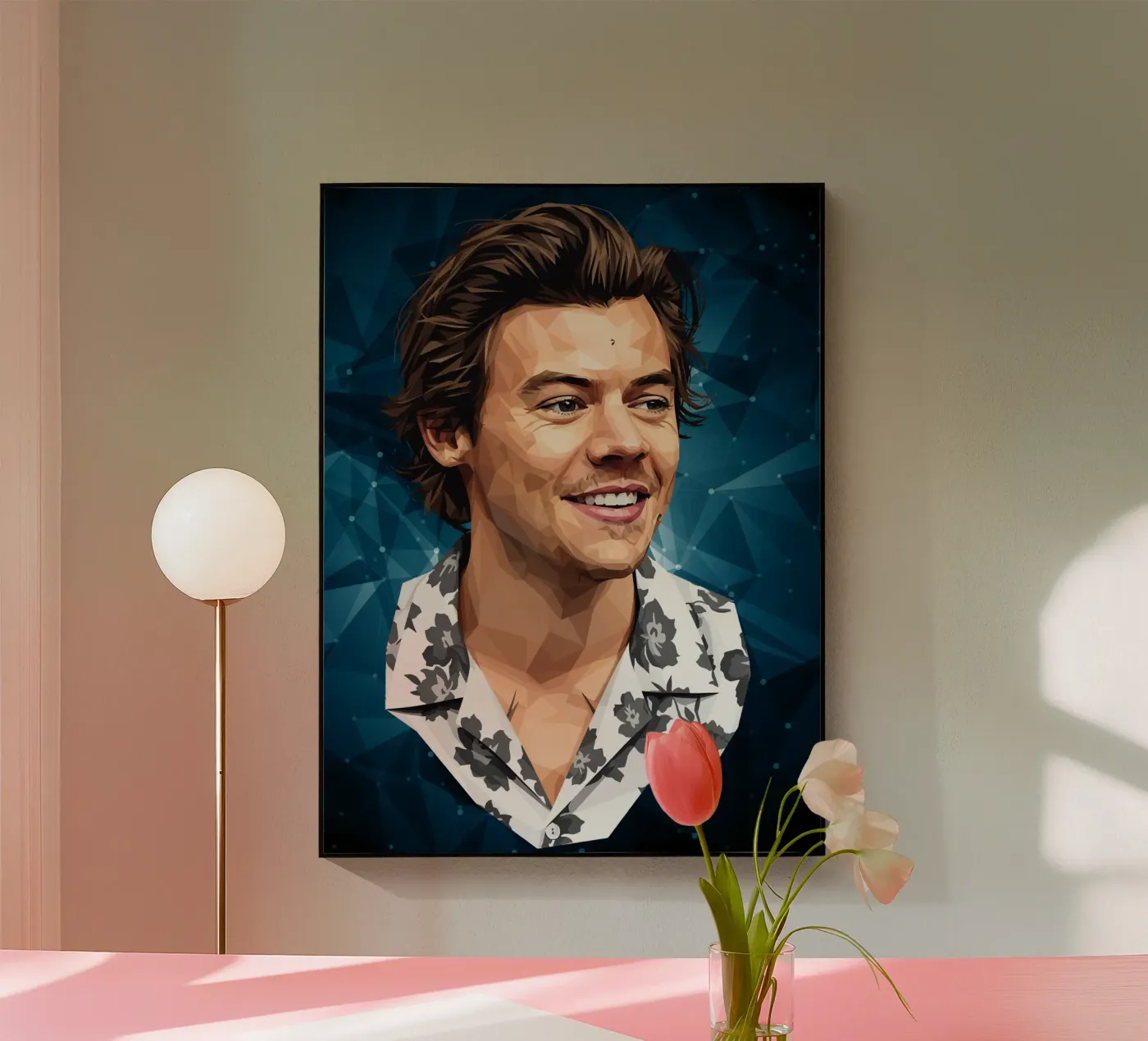 Harry Styles Lowpoly Acryl-Glas von Low Profile