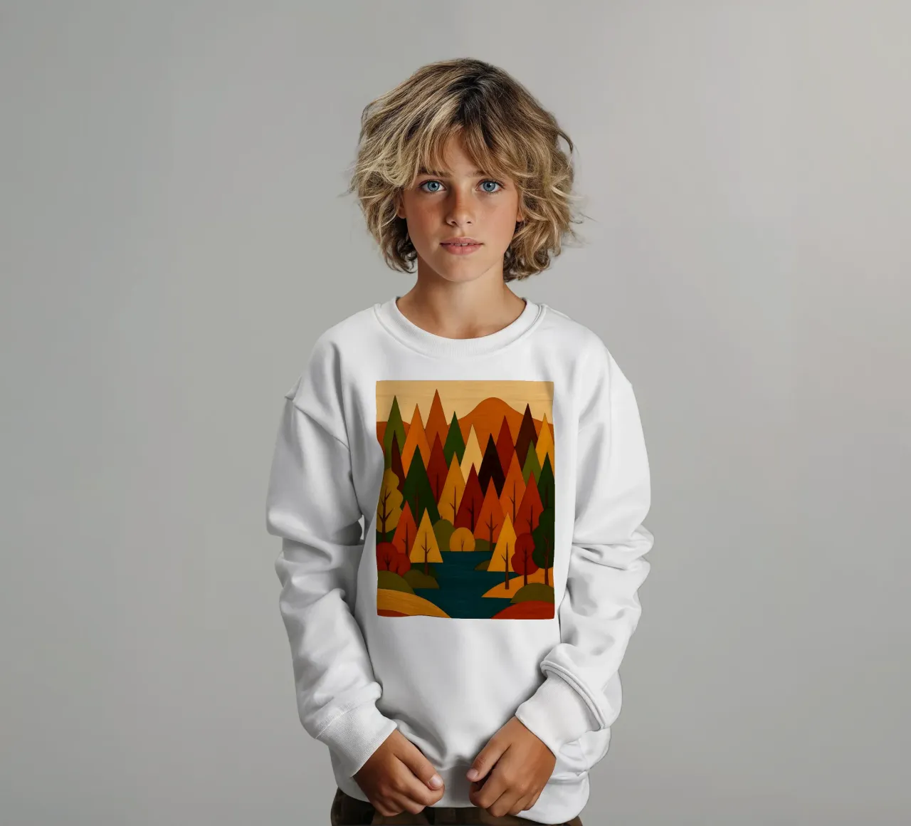 Paesaggio forestale d'autunno felpa bambino da ARTOMATIC