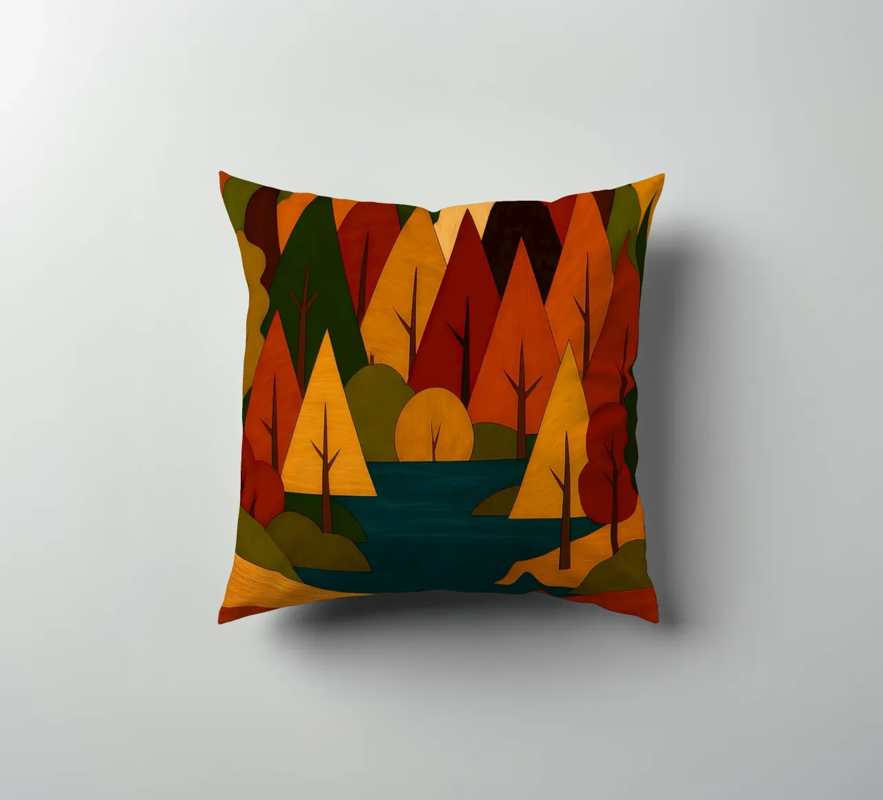 Paesaggio forestale d'autunno cuscino da ARTOMATIC