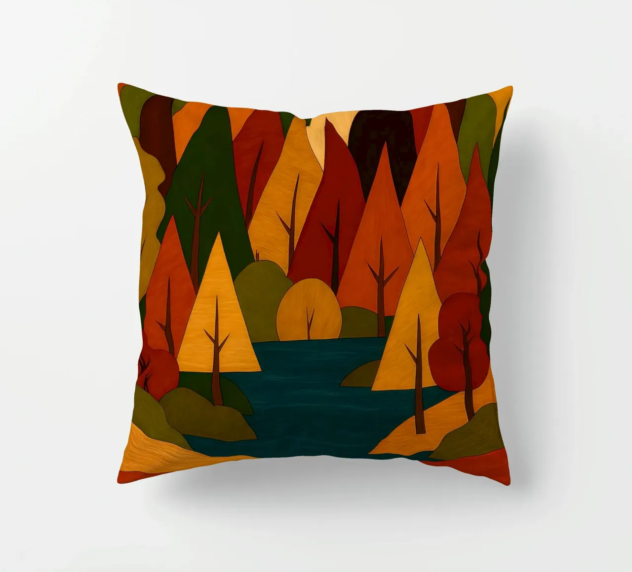 Paesaggio forestale d'autunno cuscino da ARTOMATIC