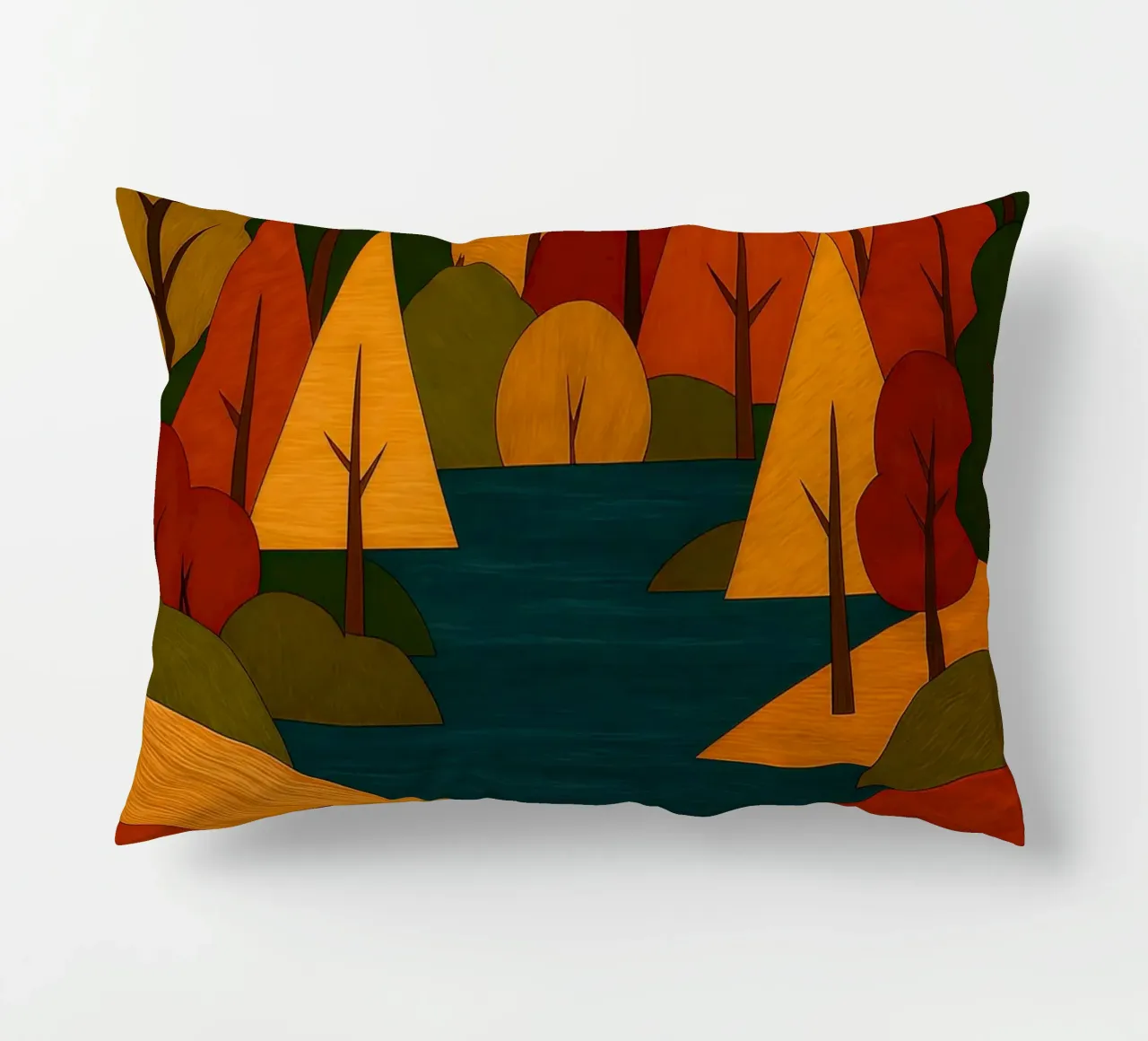 Paesaggio forestale d'autunno cuscino da ARTOMATIC
