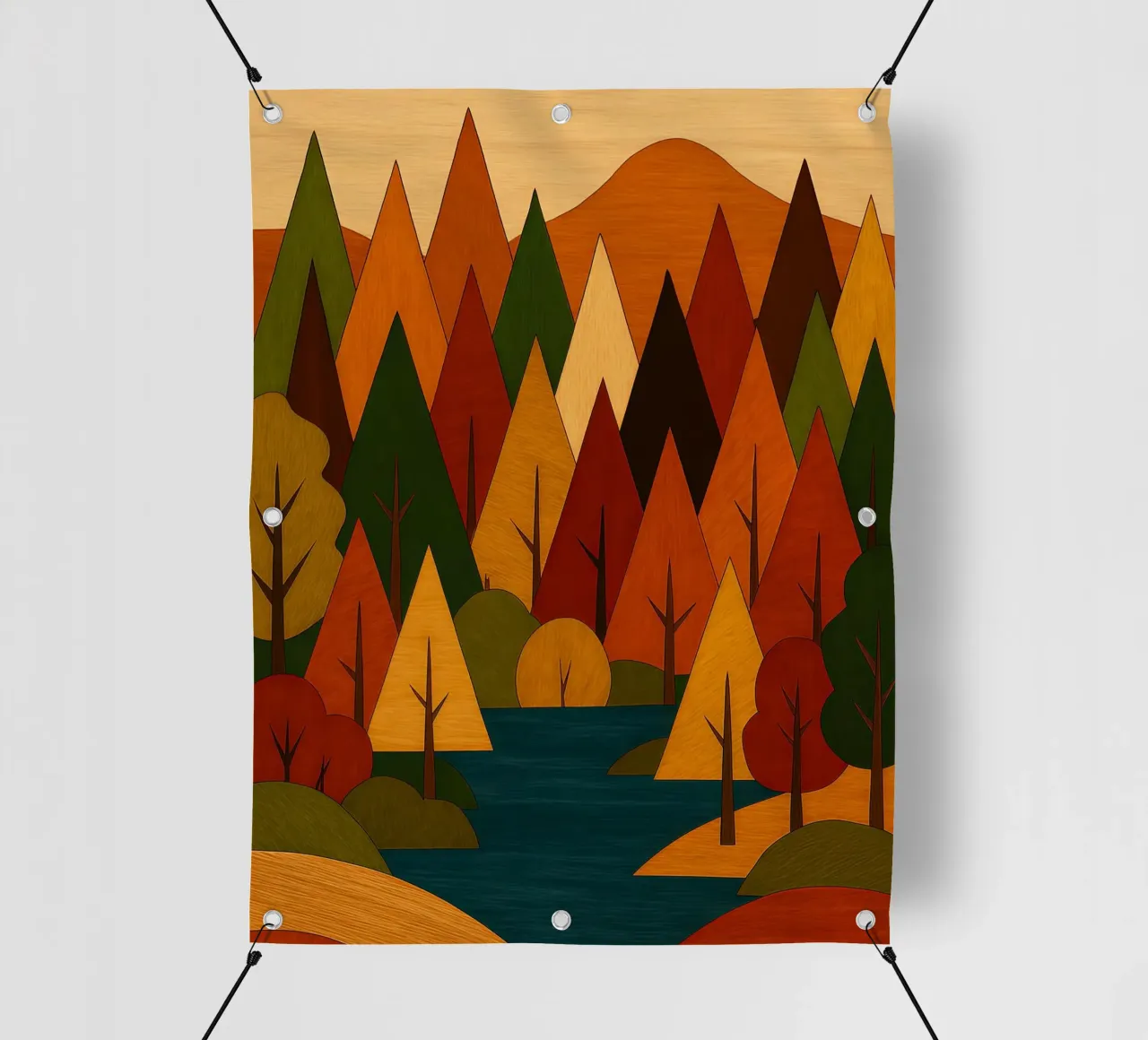 Paesaggio forestale d'autunno telo in pvc da ARTOMATIC
