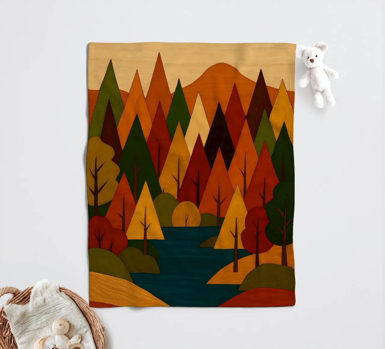 Paesaggio forestale d'autunno coperta in pile da ARTOMATIC