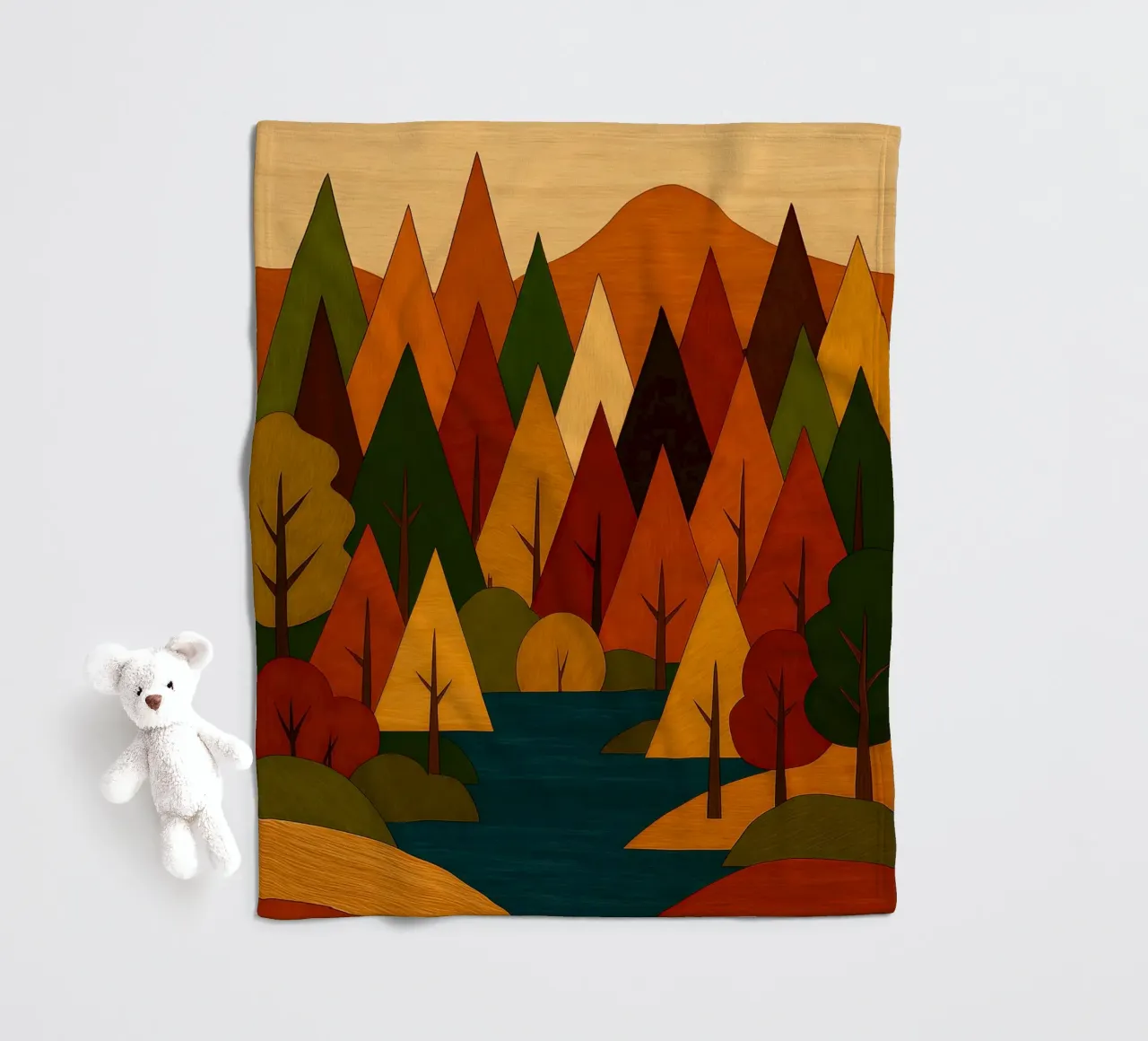 Paesaggio forestale d'autunno coperta in pile da ARTOMATIC