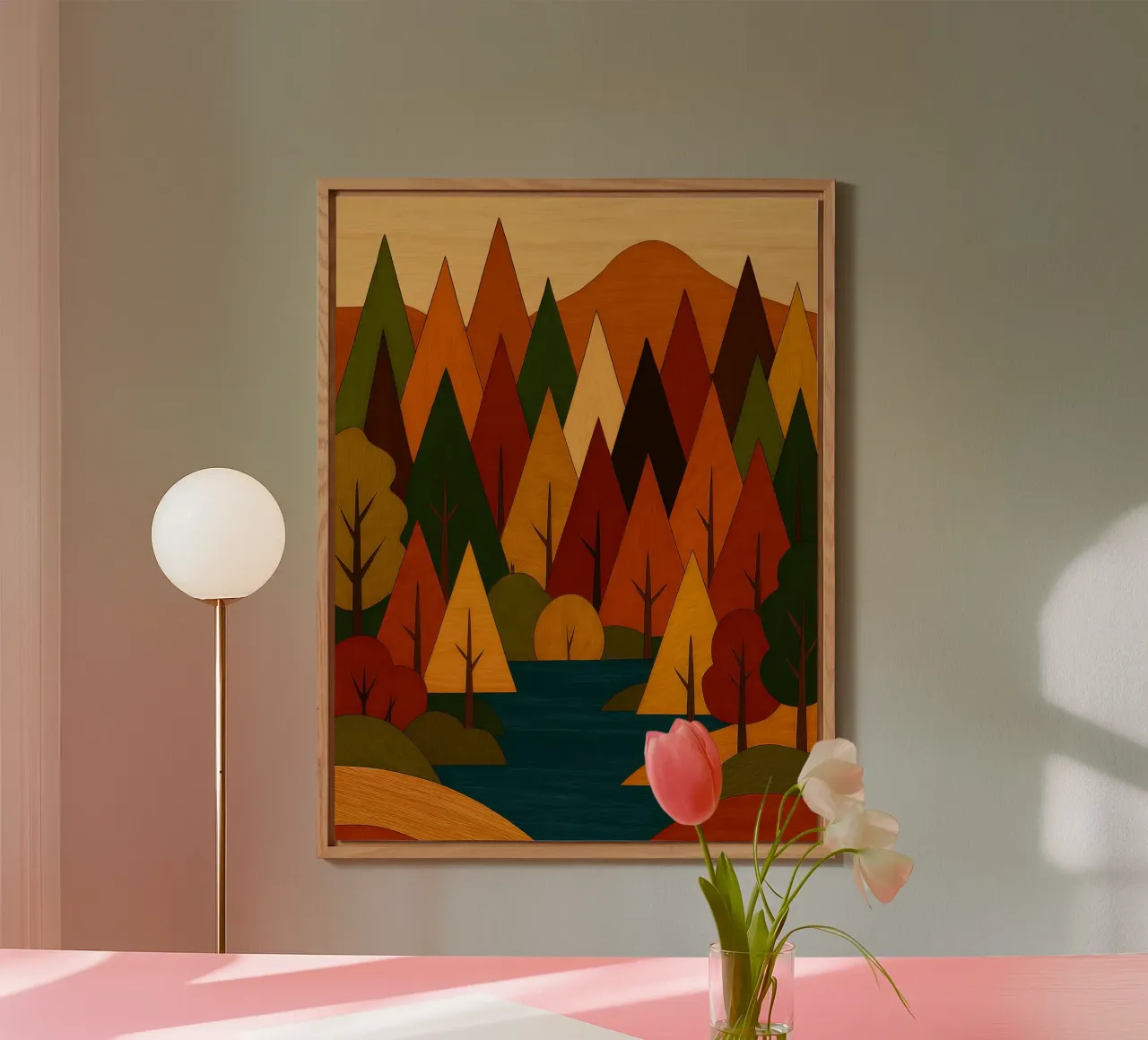 Paesaggio forestale d'autunno alluminio dibond da ARTOMATIC