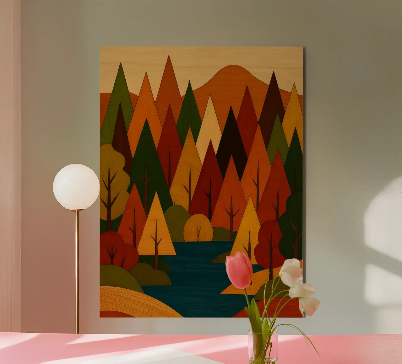 Paesaggio forestale d'autunno alluminio dibond da ARTOMATIC