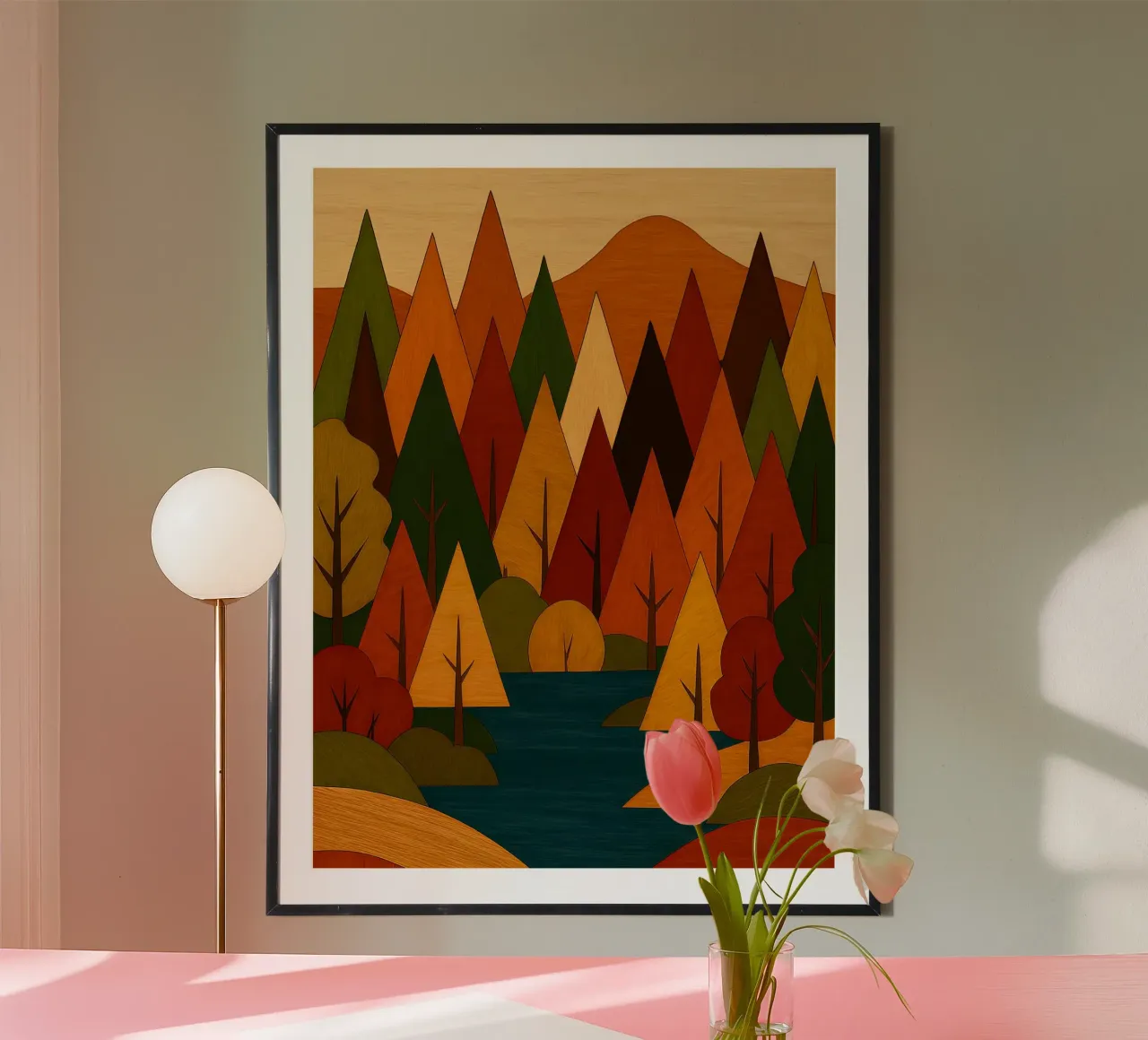 Paesaggio forestale d'autunno carta hahnemühle da ARTOMATIC