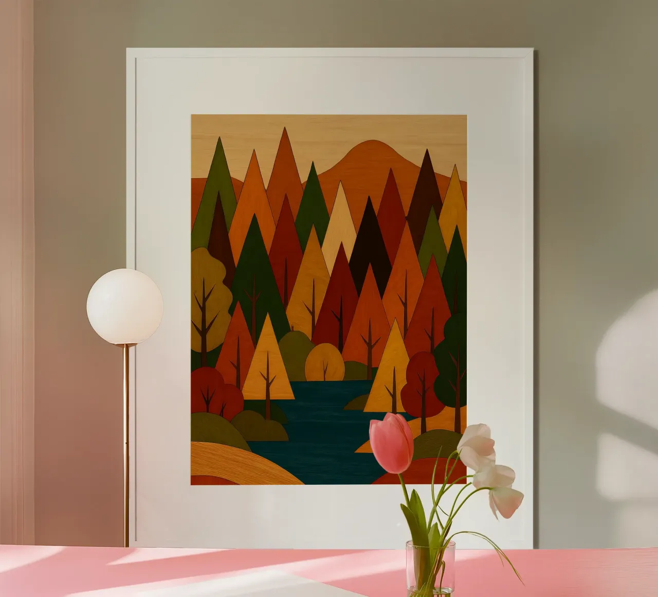 Paesaggio forestale d'autunno carta hahnemühle da ARTOMATIC
