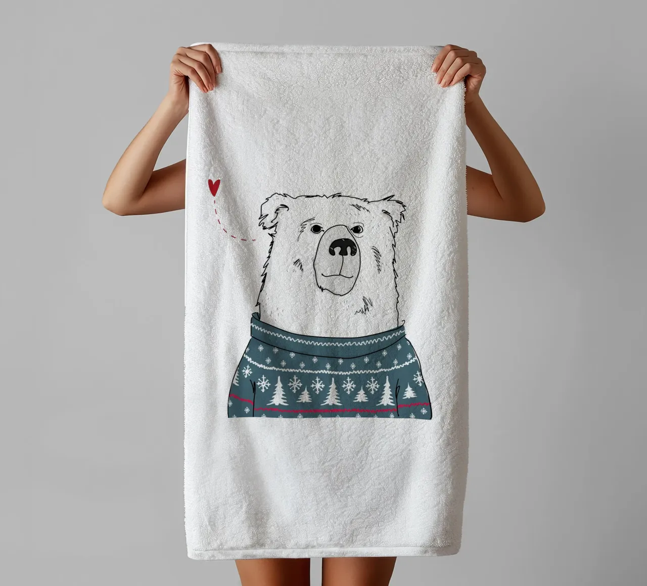 Winter Bear badhanddoek van Christina Heitmann